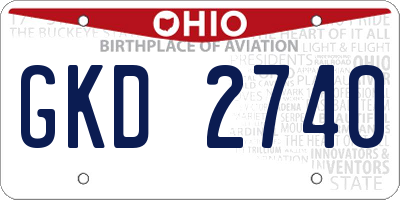 OH license plate GKD2740