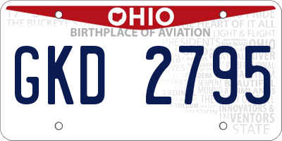 OH license plate GKD2795