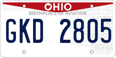 OH license plate GKD2805
