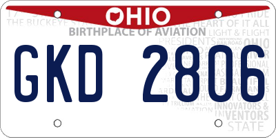 OH license plate GKD2806