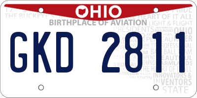 OH license plate GKD2811