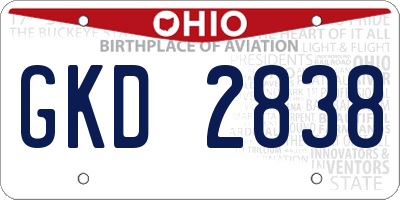 OH license plate GKD2838