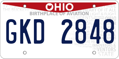 OH license plate GKD2848