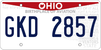 OH license plate GKD2857
