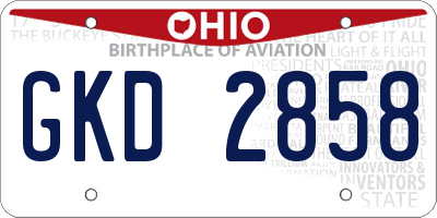 OH license plate GKD2858