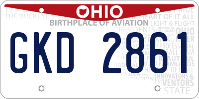 OH license plate GKD2861