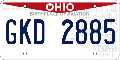 OH license plate GKD2885