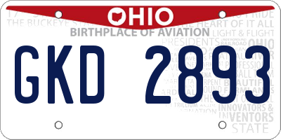 OH license plate GKD2893