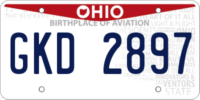 OH license plate GKD2897