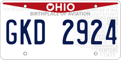 OH license plate GKD2924