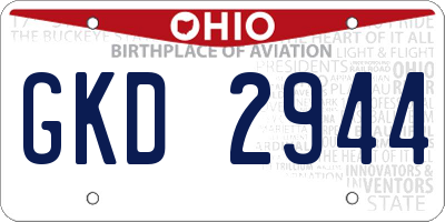 OH license plate GKD2944