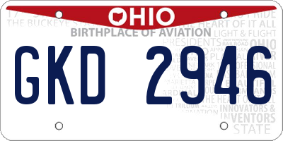 OH license plate GKD2946