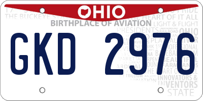 OH license plate GKD2976