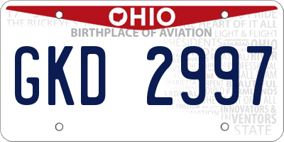 OH license plate GKD2997