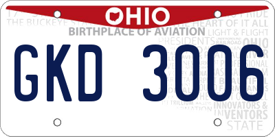 OH license plate GKD3006
