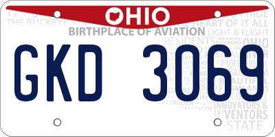 OH license plate GKD3069