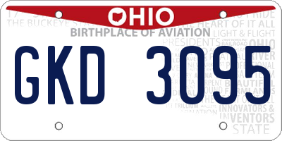 OH license plate GKD3095