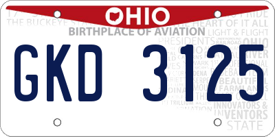 OH license plate GKD3125