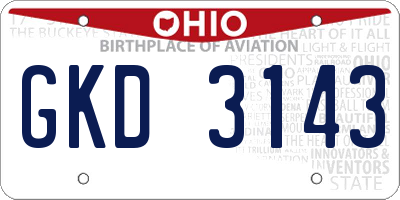 OH license plate GKD3143