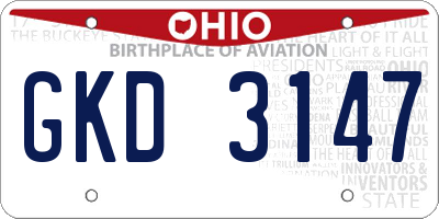 OH license plate GKD3147