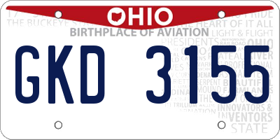 OH license plate GKD3155