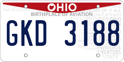 OH license plate GKD3188