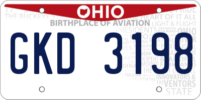 OH license plate GKD3198