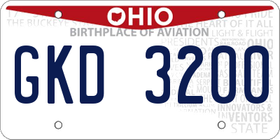 OH license plate GKD3200