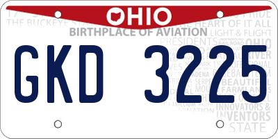 OH license plate GKD3225