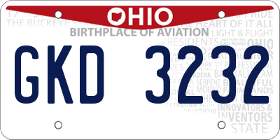 OH license plate GKD3232