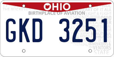 OH license plate GKD3251