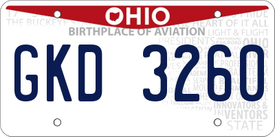 OH license plate GKD3260