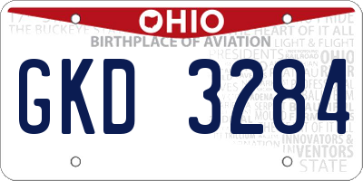 OH license plate GKD3284