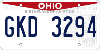 OH license plate GKD3294