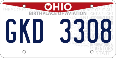 OH license plate GKD3308
