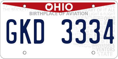 OH license plate GKD3334