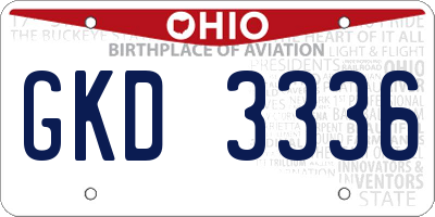 OH license plate GKD3336