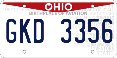 OH license plate GKD3356