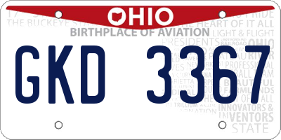 OH license plate GKD3367