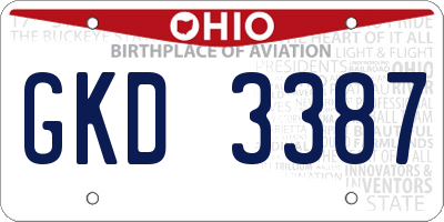 OH license plate GKD3387