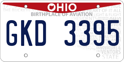 OH license plate GKD3395