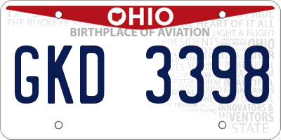OH license plate GKD3398