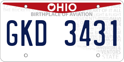 OH license plate GKD3431