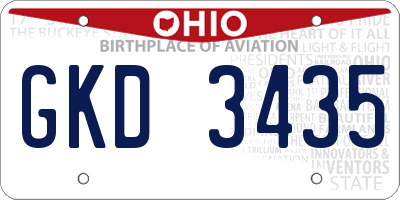 OH license plate GKD3435