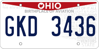 OH license plate GKD3436