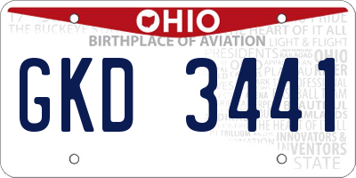OH license plate GKD3441