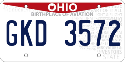 OH license plate GKD3572