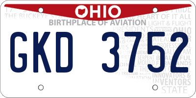 OH license plate GKD3752