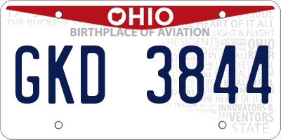 OH license plate GKD3844