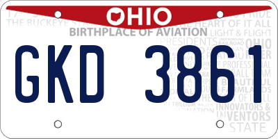 OH license plate GKD3861